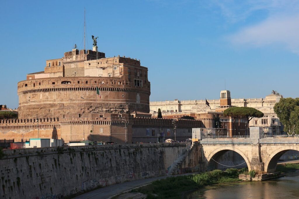 Castel Sant’Angelo front view with bridge 