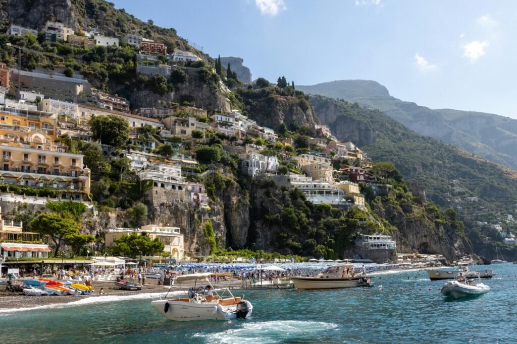 wide angle view of Positano
