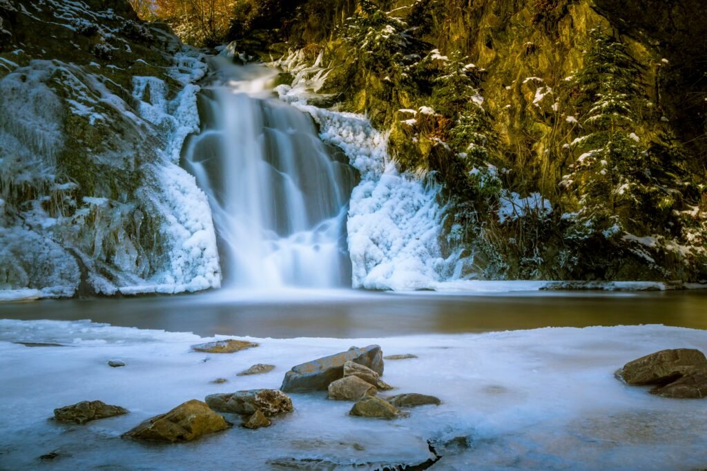 beautiful Toce waterfall of Italy.