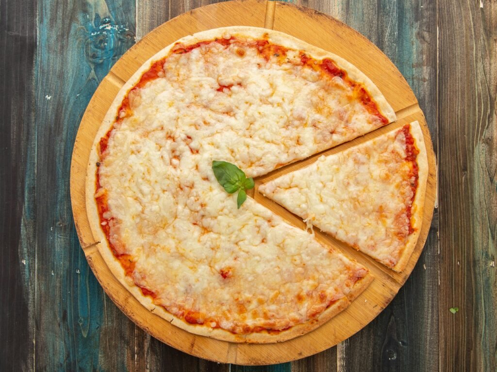 top view of a pizza
