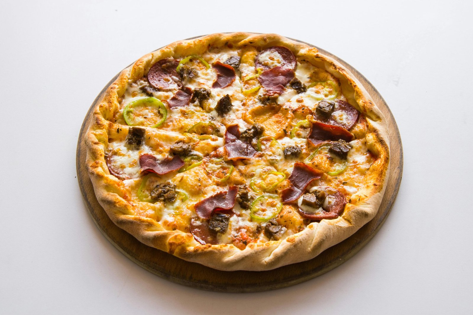 Pizza on Wooden Board