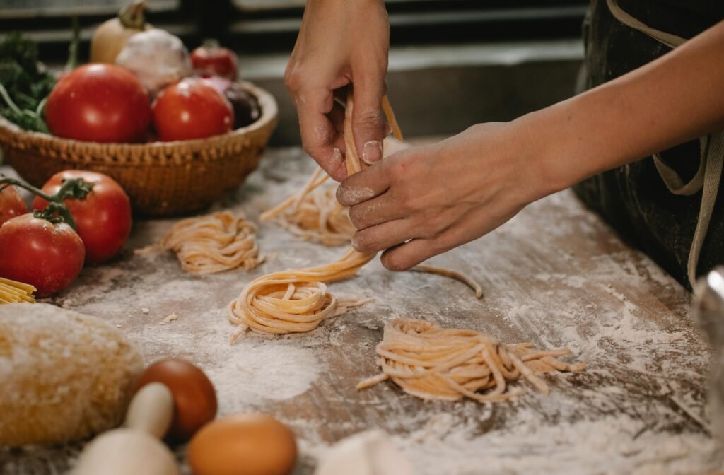 n making Tagliatelle