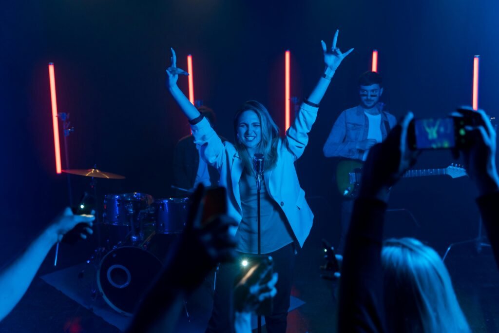 A Band Performing on Stage